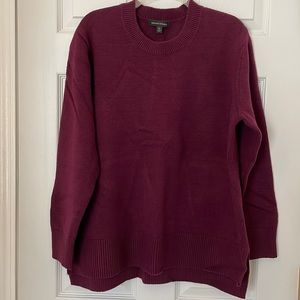 Banana Republic Burgundy Super Soft Cotton Hi Low Hem Sweater